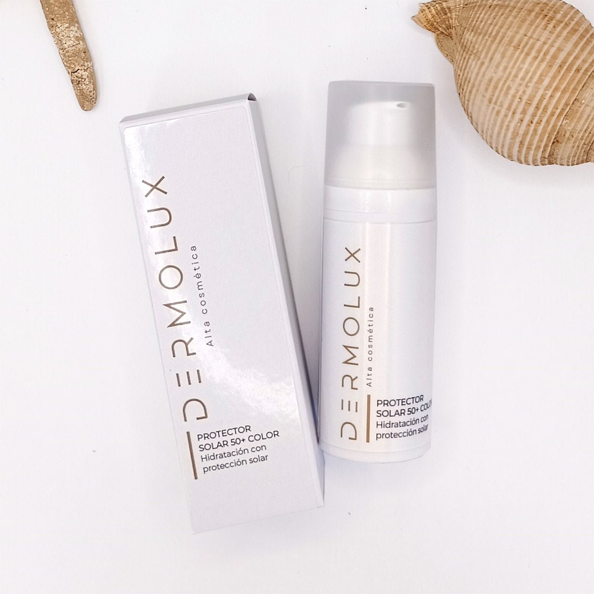 Protector solar 50+ con Color - Dermolux Cosmetics